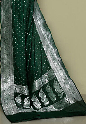 Banarasi Saree in Dark Green