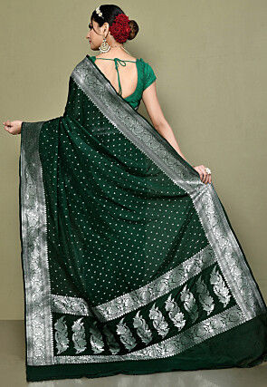 Banarasi Saree in Dark Green