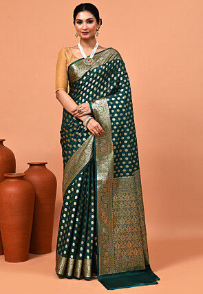 Banarasi Saree in Dark Green