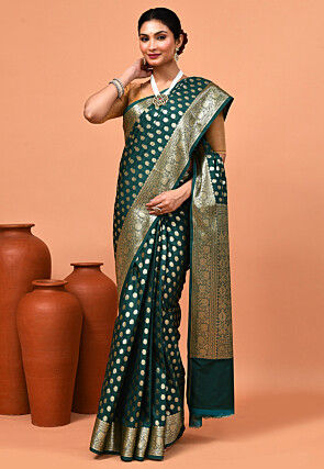 Banarasi Saree in Dark Green