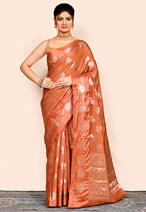 Banarasi Saree in Dark Peach
