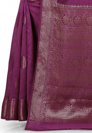 Banarasi Silk Saree in Dark Purple
