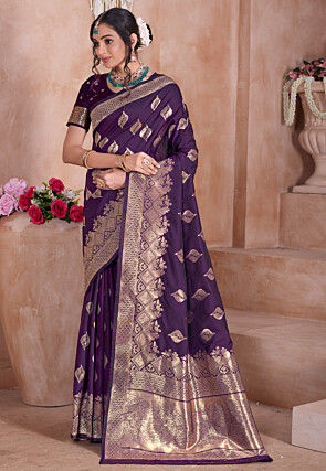 Banarasi Saree in Dark Purple