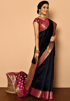 Banarasi Saree in Dark Violet