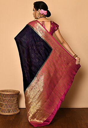 Banarasi Saree in Dark Violet