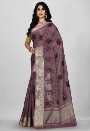 Banarasi Saree in Dusty Purple