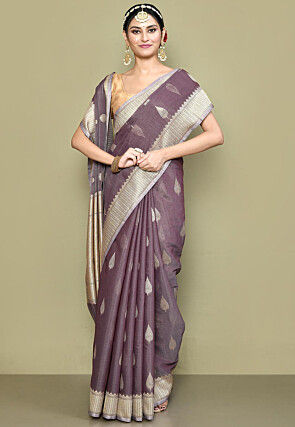 Banarasi Saree in Dusty Purple