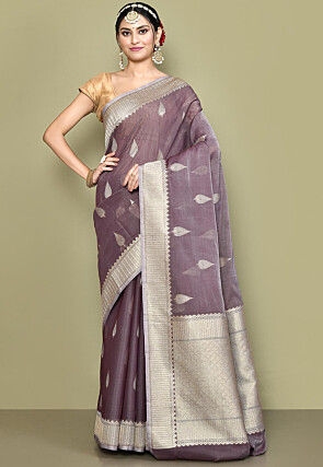 Banarasi Saree in Dusty Purple
