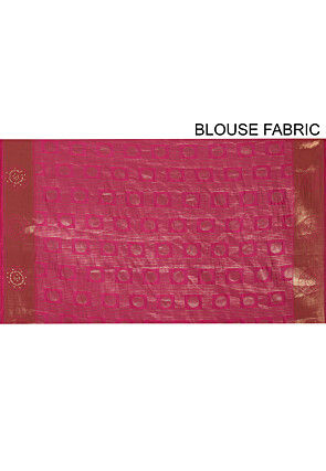 Banarasi Saree in Fuchsia and Golden