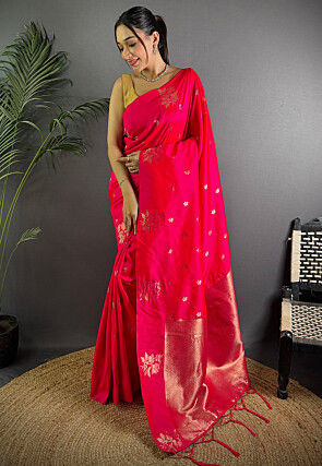 Banarasi Saree in Fuchsia