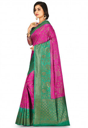 Banarasi Silk Saree in Fuchsia