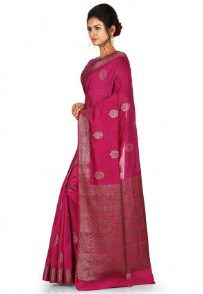 Banarasi Silk Saree in Fuchsia