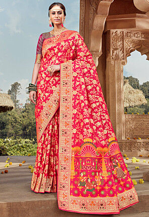 Banarasi Saree in Fuchsia