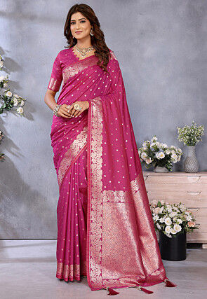 Banarasi Saree in Fuchsia