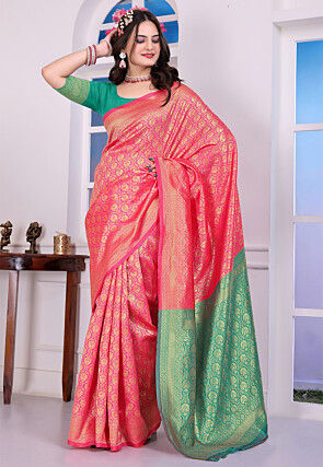 Banarasi Saree in Fuchsia