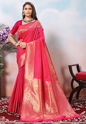 Banarasi Saree in Fuchsia