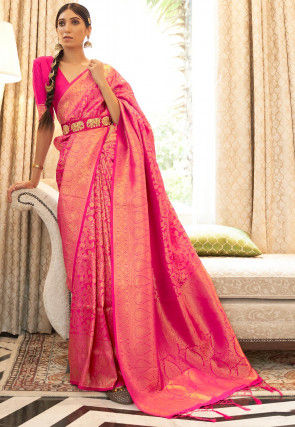 Banarasi Saree in Fuchsia