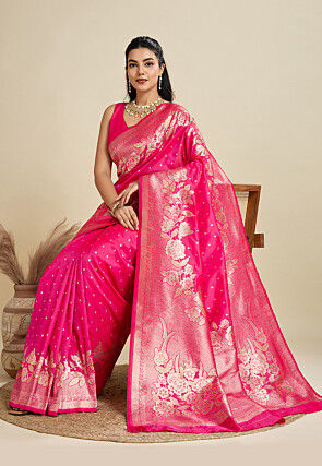 Banarasi Saree in Fuchsia