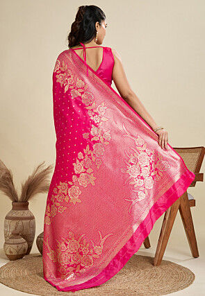 Banarasi Saree in Fuchsia