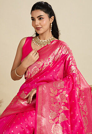 Banarasi Saree in Fuchsia
