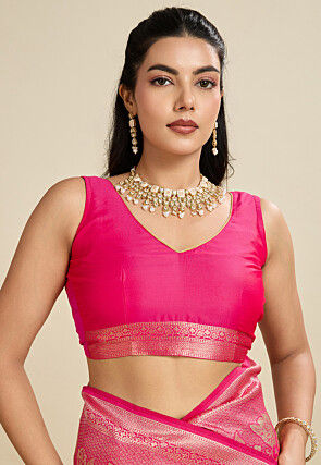 Banarasi Saree in Fuchsia