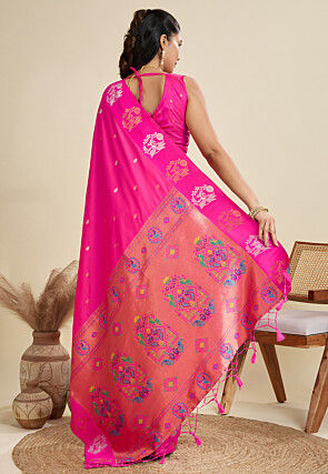 Banarasi Saree in Fuchsia