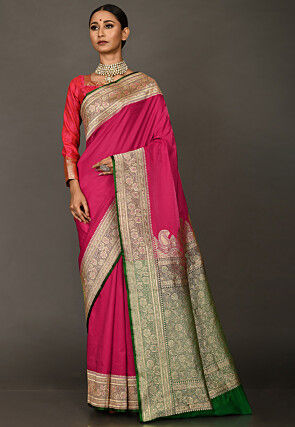 Banarasi Saree in Fuchsia