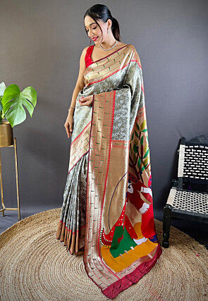 Banarasi Saree in Grey