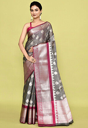 Banarasi Saree in Grey