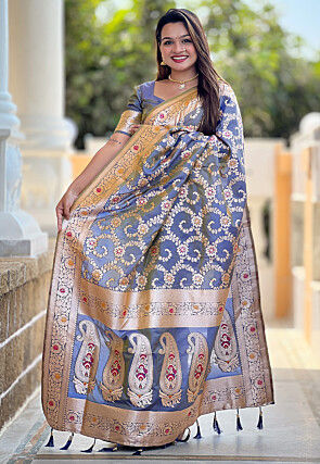 Banarasi Saree in Grey