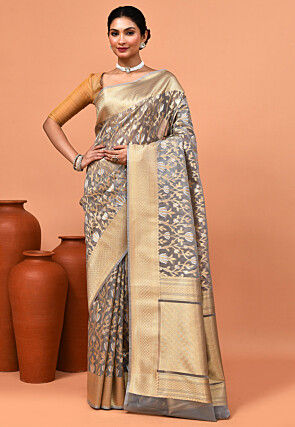Banarasi Saree in Grey