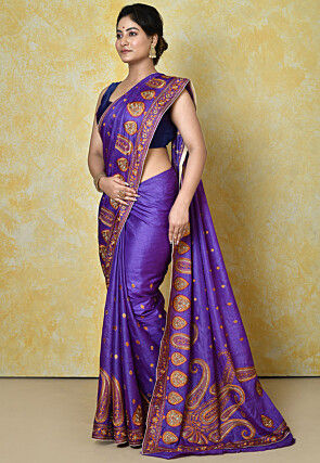Banarasi Saree in Indigo Blue