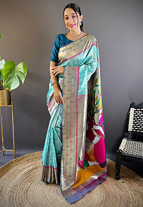 Banarasi Saree in Light Blue