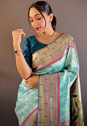 Banarasi Saree in Light Blue