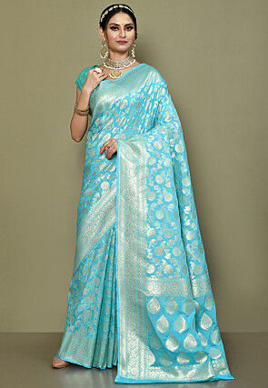 Banarasi Saree in Light Blue
