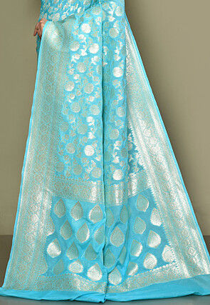 Banarasi Saree in Light Blue
