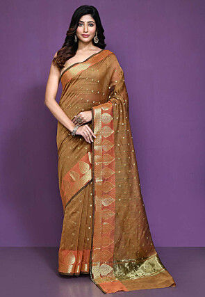 Women's Stylish Woven Banarasi Art Silk Saree with Running Blouse Piece -  Taajoo