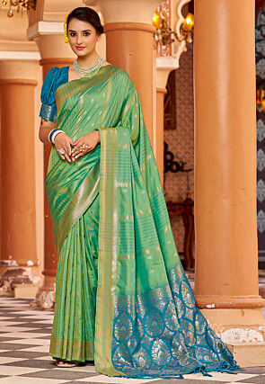 Banarasi Saree in Light Green