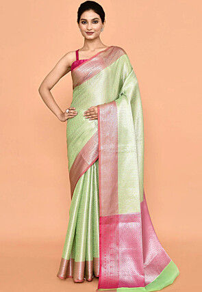 Banarasi Saree in Light Green