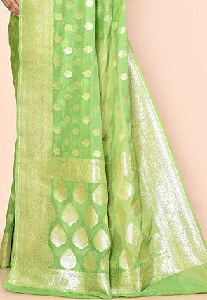 Banarasi Saree in Light Green