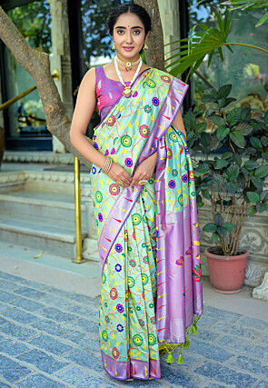 Banarasi Saree in Light Green