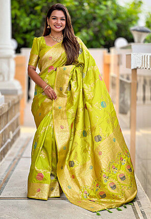 Banarasi Saree in Light Green