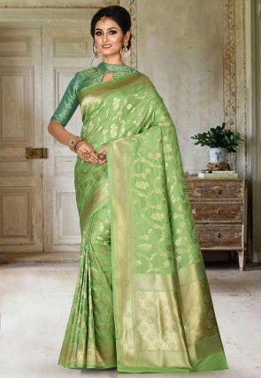 Banarasi Saree in Light Green