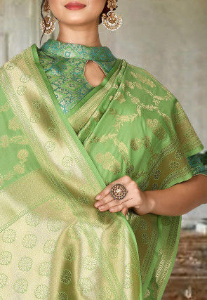 Banarasi Saree in Light Green