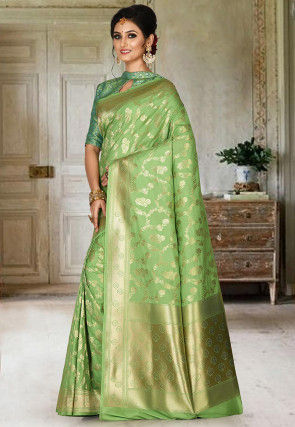 Banarasi Saree in Light Green