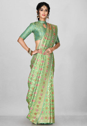 Banarasi Saree in Light Green