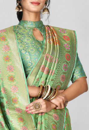 Banarasi Saree in Light Green