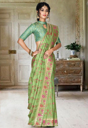 Banarasi Saree in Light Green