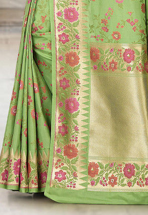 Banarasi Saree in Light Green