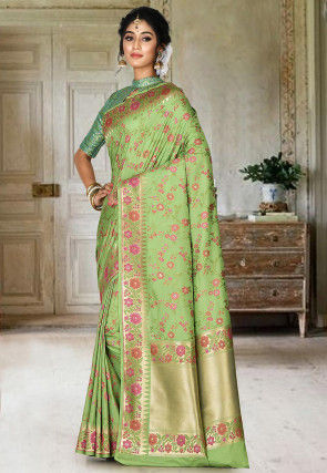 Banarasi Saree in Light Green